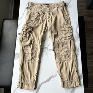 VINTAGE Polo Ralph Lauren Military Paratrooper Cargo Pants Men's 34x30 Brown
